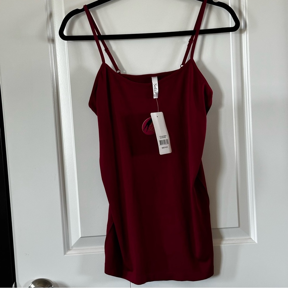 Sofra Seamless Camisole Bundle – Beige & Burgundy (One Size Plus)